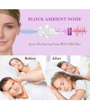 Heartrotek Earplugs for Sleep - 2 Pairs (32DB) Noise Reduction for Side Sleepers Snoring Travel Work Safety & Construction - Purple - Buy Online on GoSupps.com