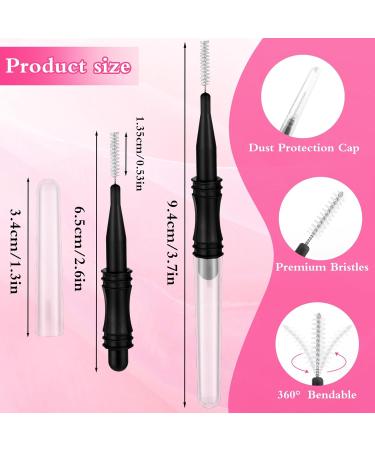 50 Pieces Micro Eyebrow Brush Eyebrow Brush with Cap Brow Lamination Brush Eyelash Brow Brush Lash Filler Eyebrow Lash Lift Tools for Eyelash Lift Extensions Brow Clean(Black+White) - Buy Online on GoSupps.com