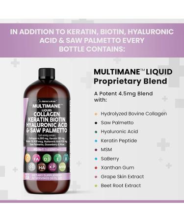 Premium Liquid Collagen with Biotin, Keratin, Saw Palmetto - Hair Skin and Nails Vitamins - Made in USA - 16 Fl. Oz - Buy Online on GoSupps.com
