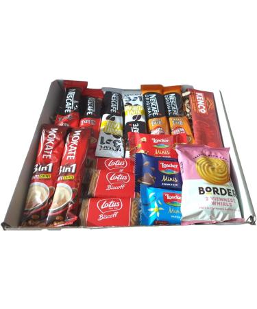 Coffee Gift Box For Men and Women| Coffee Lovers Gifts Set Hamper | Fantastic Letterbox gifts for Coffee Connoisseur | 9 Instant Coffee Sachets | Border Biscuits | Lotus Biscuits| Wafers| All Occasion - Buy Online on GoSupps.com