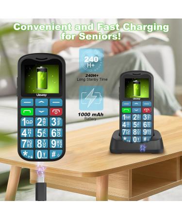 Uleway 4G Senior Cell Phone - Contract-Free Large Buttons SOS & Flashlight 1.7 LCD USB-C Charging Perfect for Seniors - Buy Online on GoSupps.com