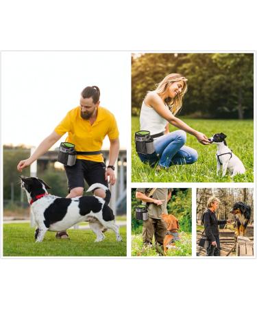 Pecute 4-in-1 Waterproof Dog Training Treat Bag | Robust Walking Bag with Feces Dispenser & Water Bowl - Gray & Green - Buy Online on GoSupps.com