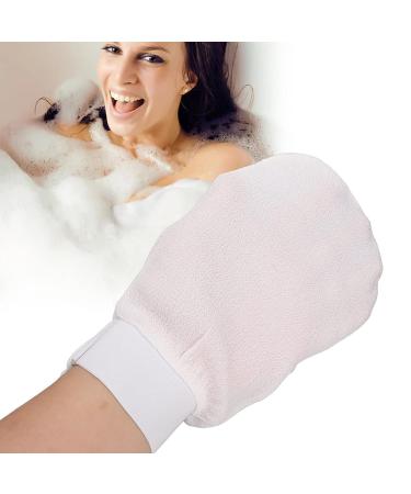 White Body Exfoliating Gloves - Removes Dead Skin for Bath Skincare - Buy Online on GoSupps.com
