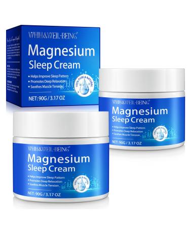 WHLH & WELL-BEING Magnesium Oil for Feet Topical Magnesium Chloride Cream 2PCS 3.17 Fl Oz (Pack of 2)