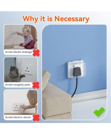 SAFELON UK Socket Cover Box for Baby Safety - Transparent Plug & Outlet Protector with Waterproof Switch Cover - Buy Online on GoSupps.com