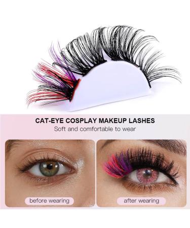 Shop Uranian False Eyelashes Cluster Colored Fluffy Faux Mink Lashes - Dramatic Individual Volume for Women & Girls - Buy Online on GoSupps.com