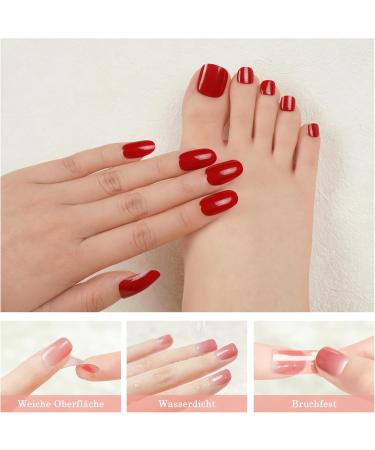 DANNI & TONI Semi-Cured Gel Nail Foils (Scarlet Delight) Scarlet Red Shiny Gel Nail Stickers Pedi Wraps Toenails Nail Foil Pedicure Wraps 37 Stickers Scarlet Delight Foot - Buy Online on GoSupps.com