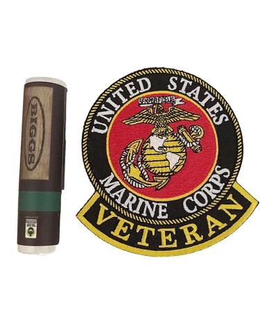 BIGGS Tea Tree Peppermint Lip Balm 0.25 oz and EE Inc. US Marine Corps Veteran Iron-on Patch 3.63 inch BIGGS Military Combo Pack
