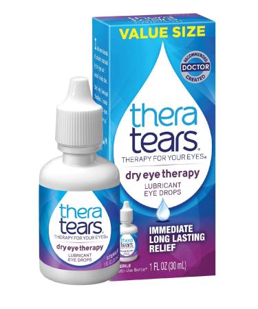 TheraTears Eye Drops for Dry Eyes Dry Eye Therapy Lubricant Eyedrops Provides Long Lasting Relief 30 mL 1 Fl oz Value Size
