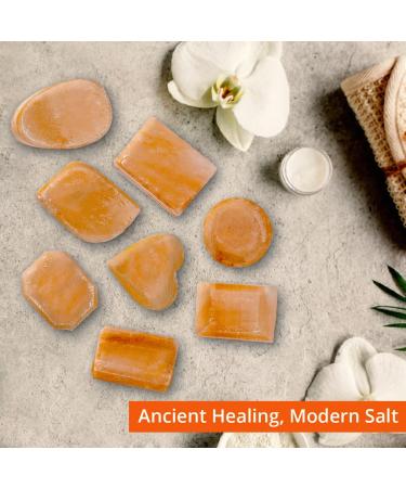 Himalayan Salt Massage Stones Set - Hand-Carved Pink Crystal Stones for Therapy Relaxation & Deodorant - Buy Online on GoSupps.com