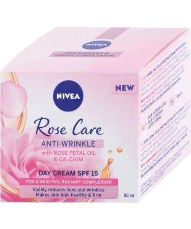 NIVEA Rose Care Anti-Wrinkle Day Cream (50 ml) anti-wrinkle face cream with nourishing and antioxidant properties based on rose petal oil and calcium - Buy Online on GoSupps.com