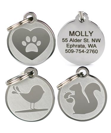 GoTags Dog ID Tags, Fun Playful Designs, Personalized Engraved Stainless-Steel Dog & Cat Pet Tags.