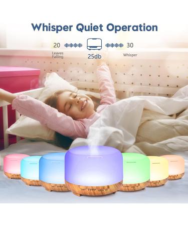LONID 500ml Wood Grain Essential Oil Diffuser for Large Rooms - Aromatherapy Diffuser with Cool Mist - Yellow Wood Grain (Includes Oil) - Buy Online on GoSupps.com