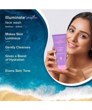 Aqualogica illuminate+ Smoothie Face Wash with Wild Berries & Alpha Arbutin for Gently Exfoliates & Hydrates Skin | For Combination & Dry Skin -100ml - Buy Online on GoSupps.com