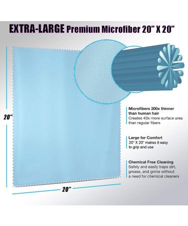20x20 inch Extra Large Microfiber Cleaning Cloth for LCD Screens, Cameras, Binoculars - Gray (1 PCS) - Buy Online on GoSupps.com