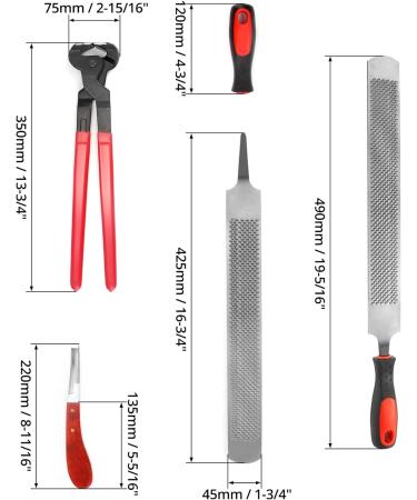 QWORK 3-Piece Professional Hoof Trimming Tool Kit | Hoof Knife Cutting Pliers & Rasp for Efficient Farrier Work | International Shipping Available - Buy Online on GoSupps.com
