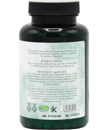 Betaine HCl with Pepsin 440mg | 120 Vegan Capsules | G&G Vitamins - Buy Online on GoSupps.com