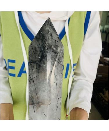 Natural Clear Black Tourmaline Quartz Crystal Obelisk Wand Point 1pc (Size : 1400-1500g) - Buy Online on GoSupps.com