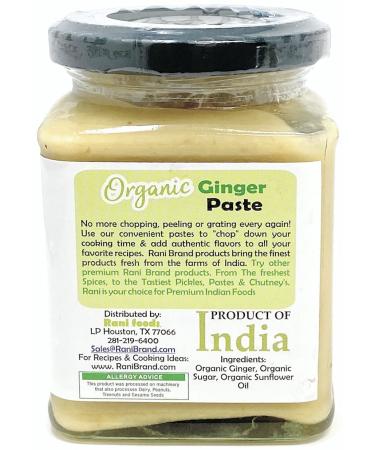 Rani Organic Ginger Cooking Paste 8.80oz (250g) - Vegan, Gluten Free, NON-GMO | USDA Certified Organic Ginger from India | Glass Jar, No Colors | 8.80 Ounce (Pack of 1) - Buy Online on GoSupps.com