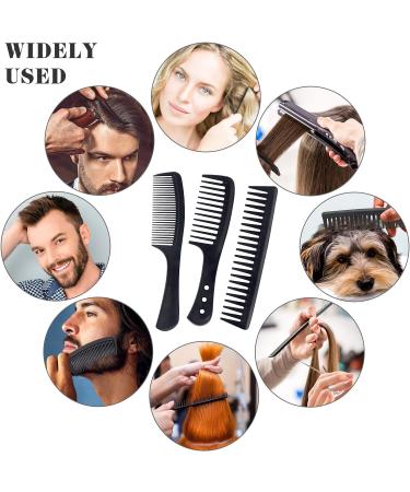Sularpek Hair Comb Set 3 Pcs Wide Tooth Comb Carbon Fiber Hair Comb Set Heat Resistant Anti-static Comb Hairdressing Hair Styling Comb for Most Hair Types - Buy Online on GoSupps.com