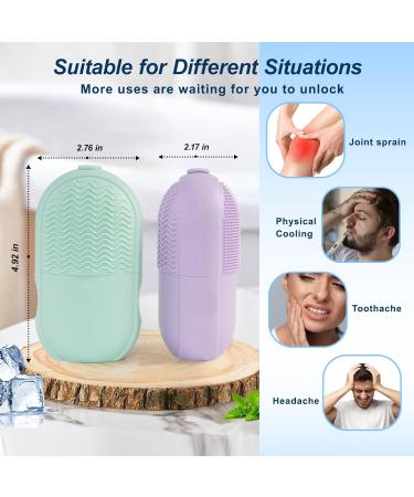 TaShow Ice Roller for Face - 2 Pack Silicone Massage Cube & Ice Mold for Brightening Pore Shrinking (Green & Purple) - International Shipping Available - Buy Online on GoSupps.com