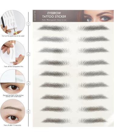  SOLUSTRE SOLUSTRE 12 Sheets Eyebrow Tattoo Stickers Waterproof Eyebrow Transfers Exfoliating Stickers for Women and Girls - Buy Online on GoSupps.com