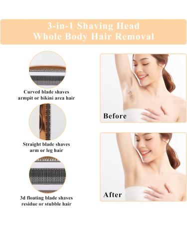 Electric Razor for Womens Men Cordless Ladies Electric Shaver 4 in 1 Painless Wet & Dry Waterproof Body Razor and Facial Hair Remover Rechargeable Hair Removal Kit for Bikini Underarm Hairs (White) - Buy Online on GoSupps.com