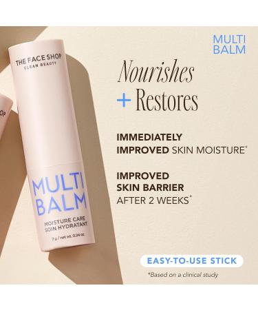 The Face Shop Moisture Care Multi Balm - All-in-One Daily Moisturizer Stick for Sensitive & Dry Skin | Cooling Hydrating Firming Korean Skin Care with Hyaluronic Acid | Travel Essentials - Buy Online on GoSupps.com