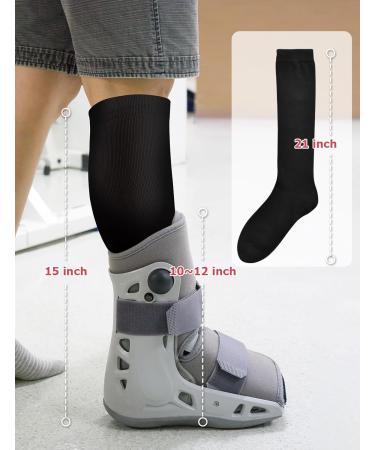 Walking Boot Socks - 2 Pairs Liner for Orthopedic & Medical Boots | Comfortable Black & White Socks for Men & Women - Buy Online on GoSupps.com