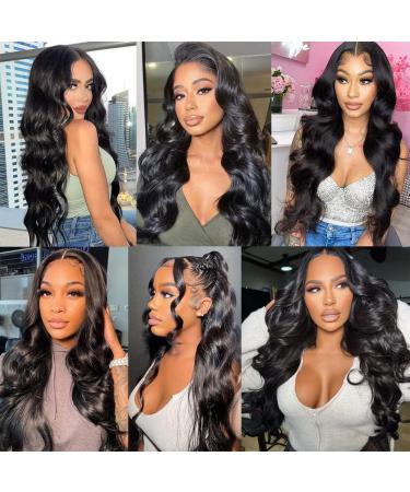 MEIKING 28 Inch Body Wave Human Hair Lace Front Wig - 180% Density, HD Lace, Pre Plucked, Glueless for Black Women - Buy Online on GoSupps.com