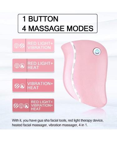 Electric Gua Sha 4-in-1 Anti-Aging Face Massager & Firming Tool - Pink - Buy Online on GoSupps.com