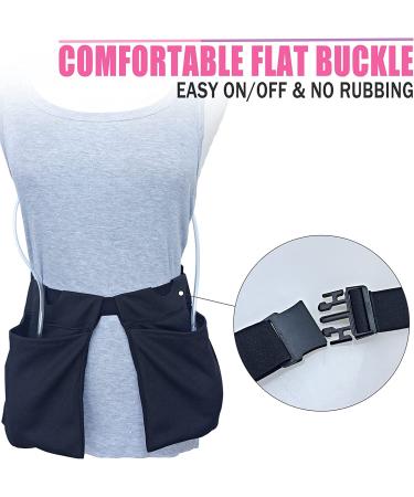BNRendles Mastectomy Drain Pouches with Shower Pockets - Post-Surgery JP Drains Management | Quick Dry, Stretchy, Black Waist & Shower Bag - Buy Online on GoSupps.com
