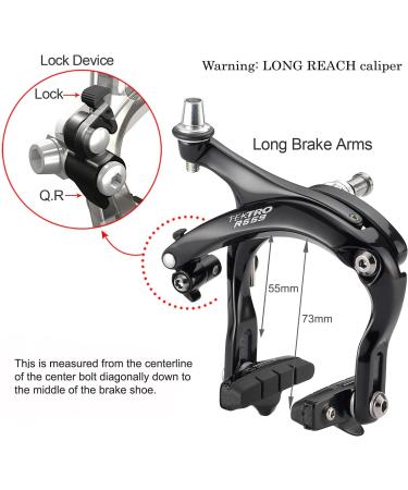 Tektro R559 Long Reach Brake Calipers for Old School Road Bike 700C Frames - 55-73mm, Black Pair - Buy Online on GoSupps.com