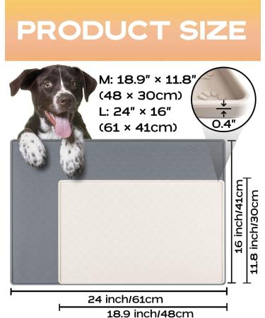 Avydiif Non-Slip Silicone Dog & Cat Feed Mat - Waterproof Dishwasher-Safe 60x40cm - Ideal Bowl Pad - Buy Online on GoSupps.com