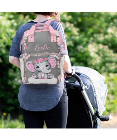 Personalized Pink Diaper Bag | Custom Waterproof Mummy Backpack | Nappy Bags for Travel & Daypack | Unique Gift for Moms & Girls - Buy Online on GoSupps.com