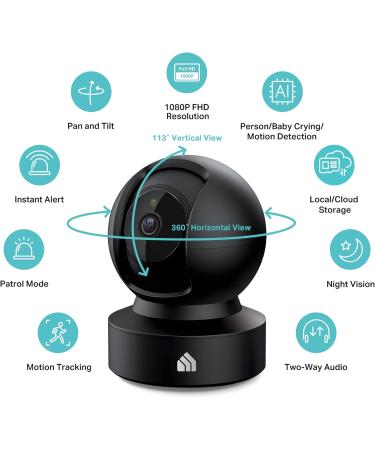 Kasa Smart Indoor Pan-Tilt Home Security Camera, 1080p HD Dog Camera w/Night Vision, Motion Detection for Baby & Pet Monitor, Cloud & SD Card Storage, Works w/ Alexa & Google Home, 2.4G WiFi (EC71) - Buy Online on GoSupps.com