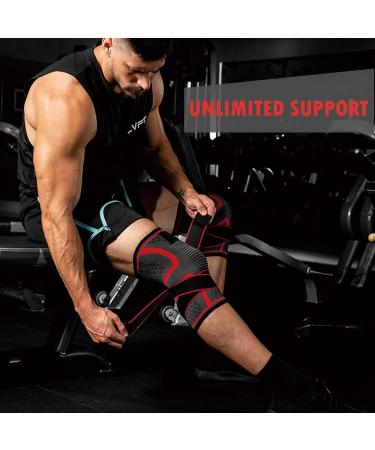 Knee Sleeve Compression Fit Support for Joint Pain & Arthritis Relief | Improved Circulation | Wear Anywhere - Red Medium - Buy Online on GoSupps.com