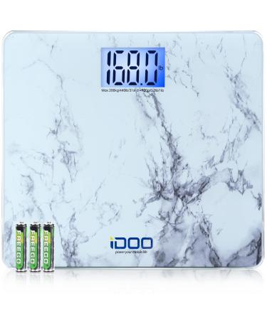 iDOO Bathroom Scale with Ultra Wide Platform 13 x 12 inches, Highly Accurate Smart Digital Body Weight Scale with Large LED Backlit Display, Rounded Corner Design, Measures Weight up to 440lbs