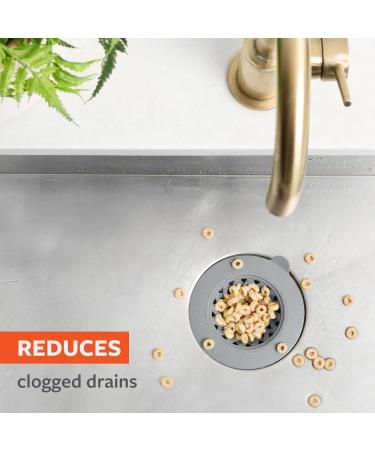 Full Circle Sinksational Sink Drain Strainer & Stopper - 2 in 1 with Separate Plug - Gray - Buy Online on GoSupps.com