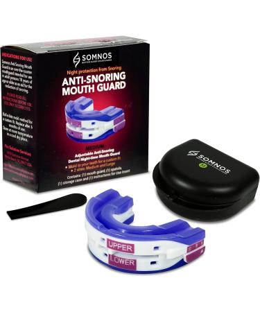 Somnos Anti Snore Mouthguard | Adjustable Comfortable Sleep Aid for Snoring | Lightweight & Effective Airway Opener - Size Medium - Buy Online on GoSupps.com