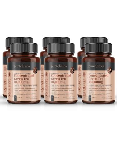 Pureclinica Concentrated Green Tea 10 000mg x 1080 Tablets (6 Bottles of 180) - 3 Years Supply