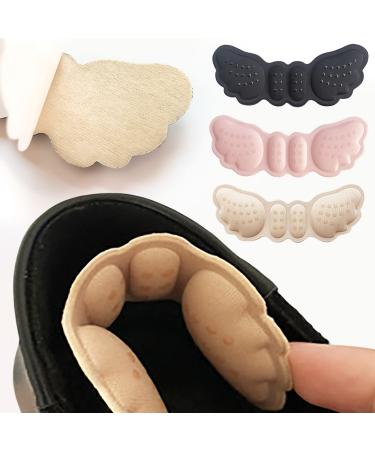 GONEBIN Heel Grips Liner Cushions Inserts for Loose Shoes  Heel Pads Snugs for Shoe Too Big Men Women Filler Improved Shoe Fit and Comfort  Prevent Heel Slip and Blister 1 Pair Beige 3mm