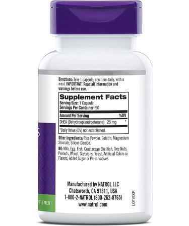 Natrol DHEA Tablets 25mg - Balanced Hormones, Mood & Healthy Aging Support - 90 Count - Buy Online on GoSupps.com