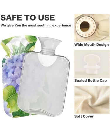 NAANLE Watercolor Hot Water Bottle with Cover - Floral Hydrangeas 2L | Menstrual Cramps Relief & Heat Therapy - Buy Online on GoSupps.com