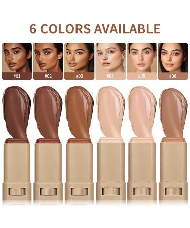 Foundation Stick Skin Tint for Black Women 6 Color Skin Tint Balm Face Solid Tinted Moisturizing Contour Stick Foundation 06 #6 - Buy Online on GoSupps.com
