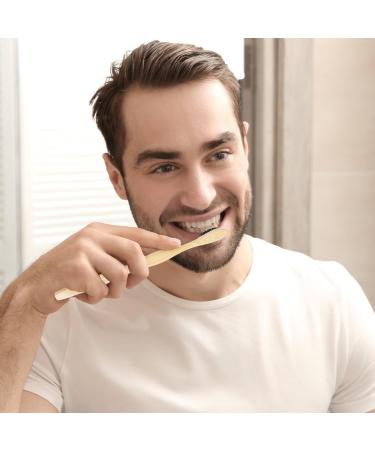 Healifty Natural Bamboo Toothbrushes - Eco-Friendly Wooden Toothbrushes with Soft Black Bristles (4 Pack) | Sustainable Oral Care for Family - Buy Online on GoSupps.com