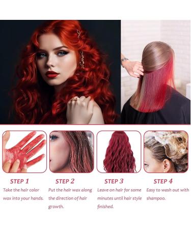 Temporary Hair Wax Colour Red Hair Dye One-time Temporary Modeling Natural Colour Wash Out Easily Hair Dye Wax for Party Cosplay DIY Halloween (Red) - Buy Online on GoSupps.com