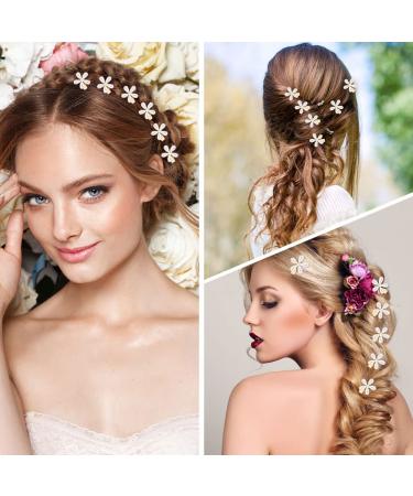10 Pcs Mini Pearl Flower Hair Clips - Alligator Hair Pins Barrettes for Girls & Women - Buy Online on GoSupps.com