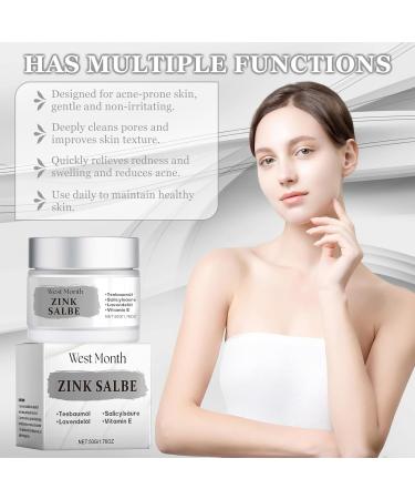 Luyuttn 2 Pieces Zinc Ointment Against Pimples with Tea Tree Oil Body Acne Cream Cream Against Pimples AntiBlackhead for Face and Buttocks Back and Thighs - Buy Online on GoSupps.com