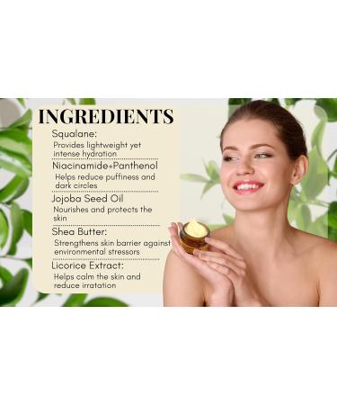 Best Anti-Aging Eye Cream with Squalane & Niacinamide - Reduce Dark Circles & Puffiness - 1oz - Buy Online on GoSupps.com